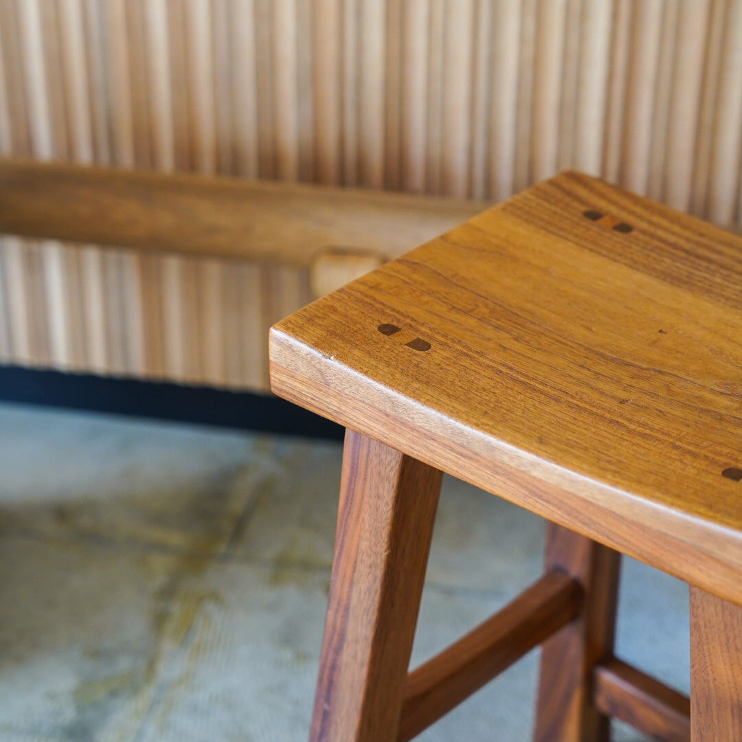 Vintage Solid Walnut Stool