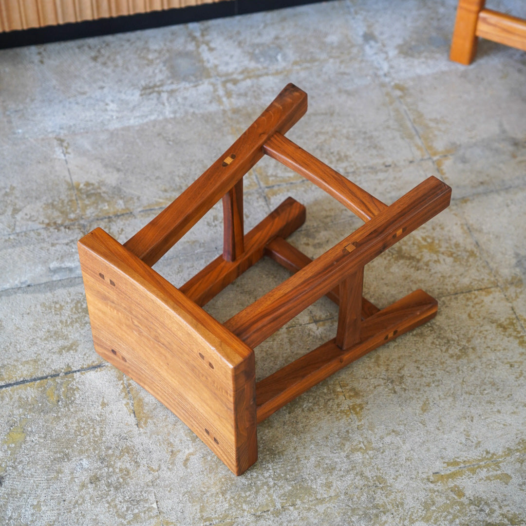 Vintage Solid Walnut Stool