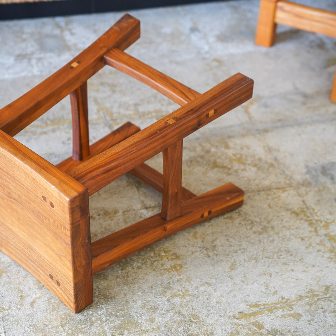 Vintage Solid Walnut Stool