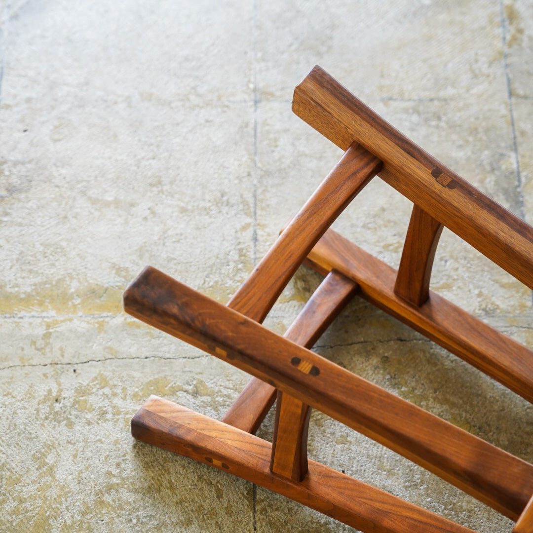 Vintage Solid Walnut Stool