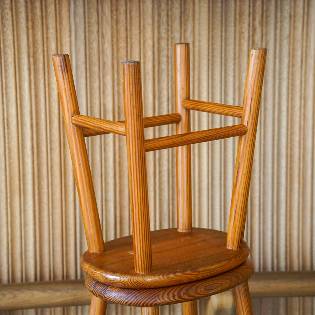 vintage pine stool