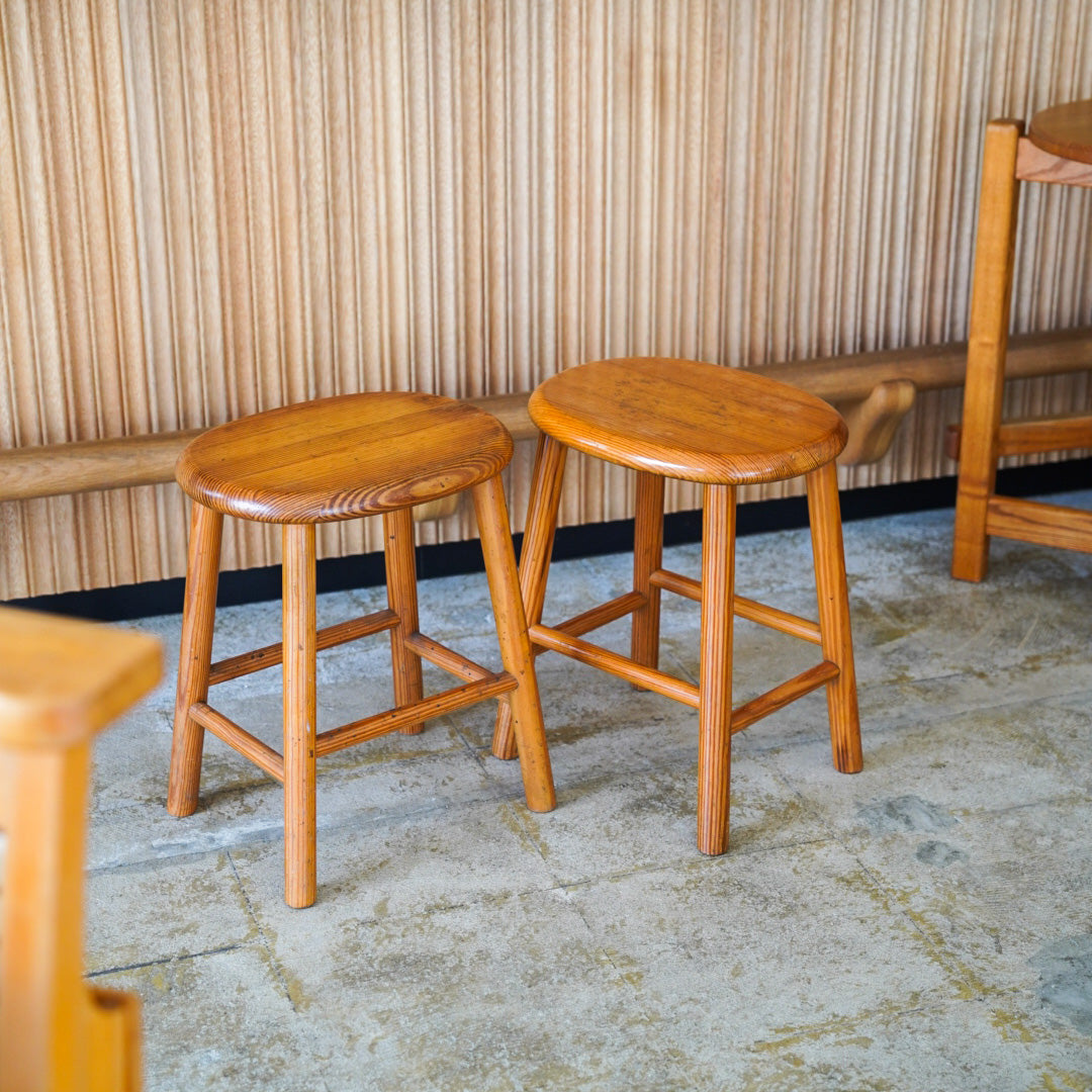 vintage pine stool