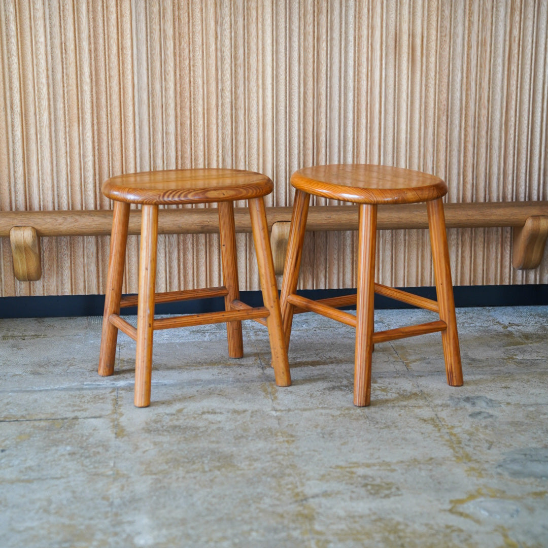 vintage pine stool