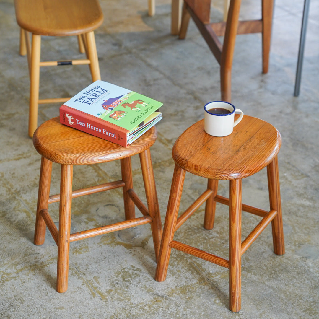 vintage pine stool